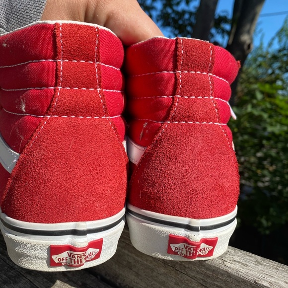 Red High Too Vans size 9.5 (Barely worn) - Picture 2 of 3
